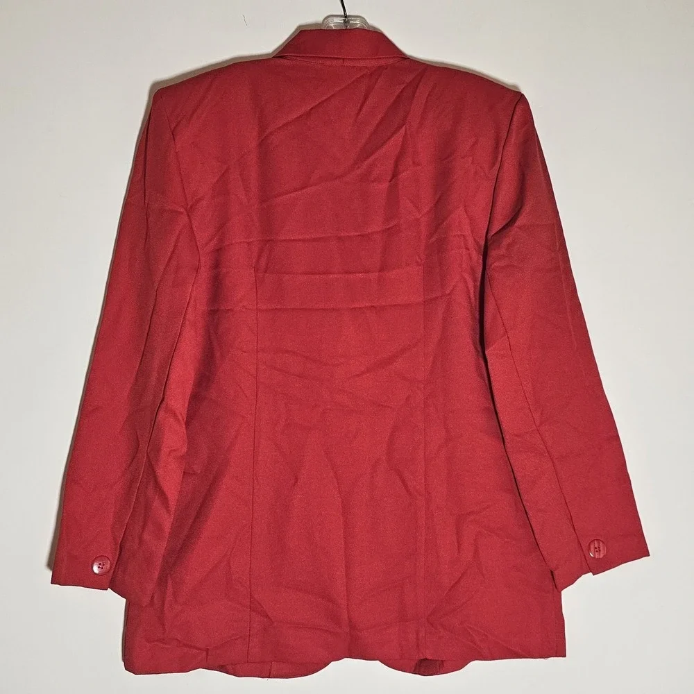 Jaclyn Smith Skirt Set Womens Medium Red 2 Button Office Business Vintage Classy